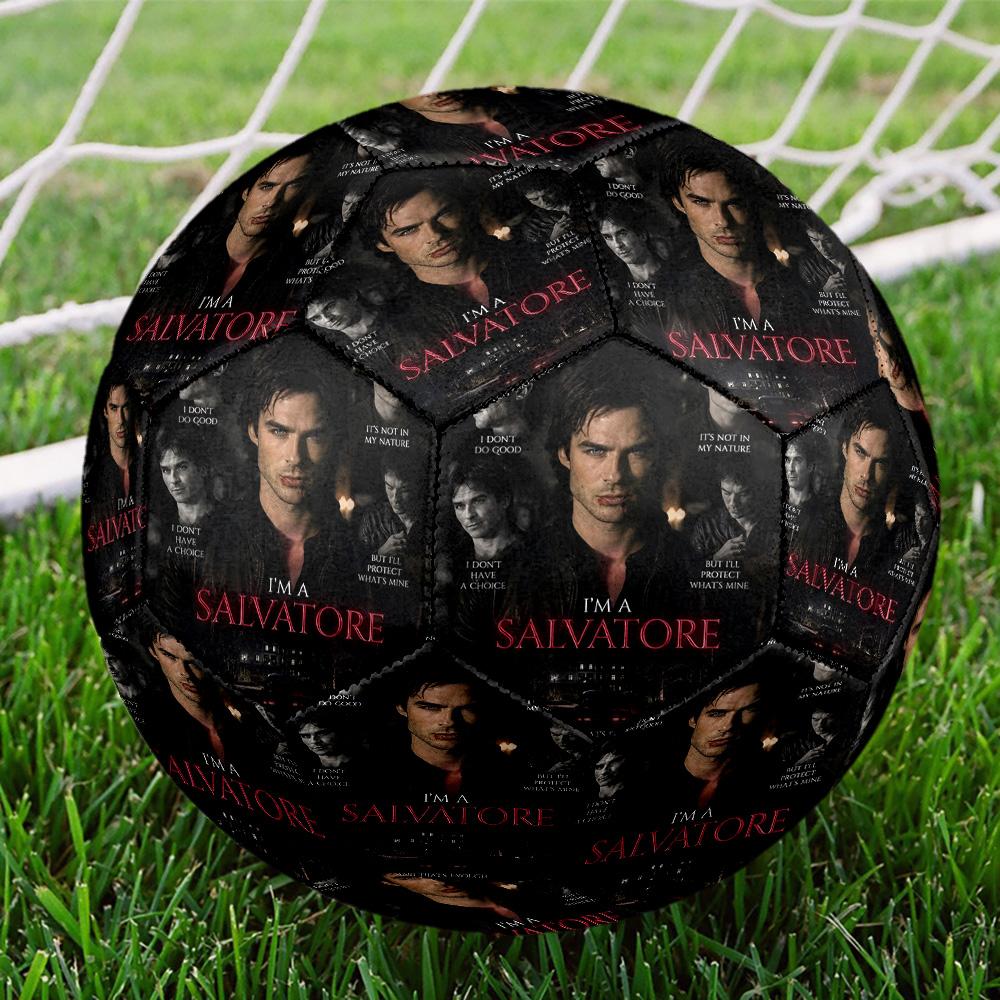 Damon Salvatore Print Size 5 Soccer Ball, Standard Match Football for Sports Game and Team Practice, Ideal Gift for Soccer Fans
