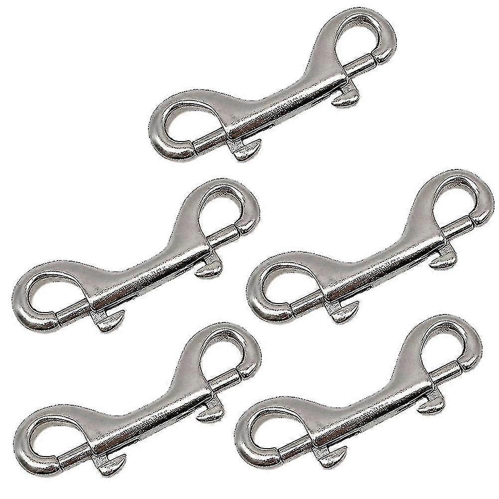 5pcs 316 Stainless Steel Sucha Diving Double End Bolt Snap Hook Clips 100mm Boat Hardware Double En