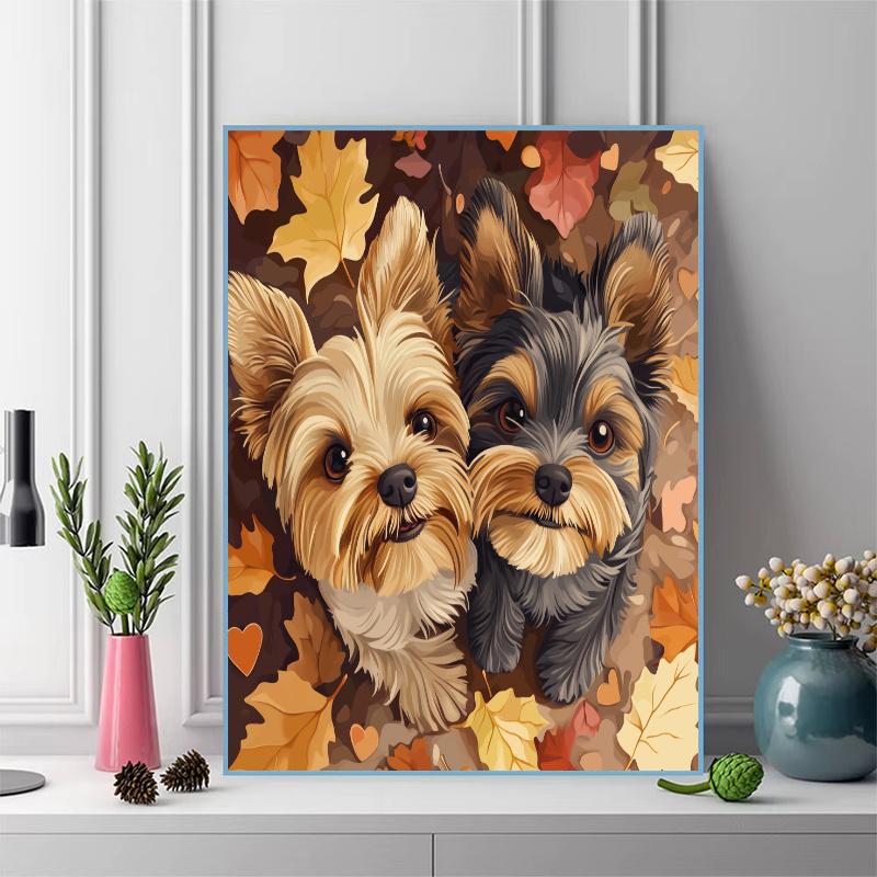 Yorkshire Terrier Pattern 3pcs 100% Round Full Drill 5D DIY Diamond Painting Embroidery Cross Stitch Rhinestone Décor