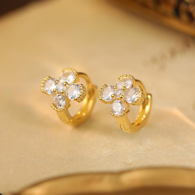 Серьги Banyan Tree S925 Silver Four Leaf Clover Diamond - Элегантные украшения в корейском стиле для женщин