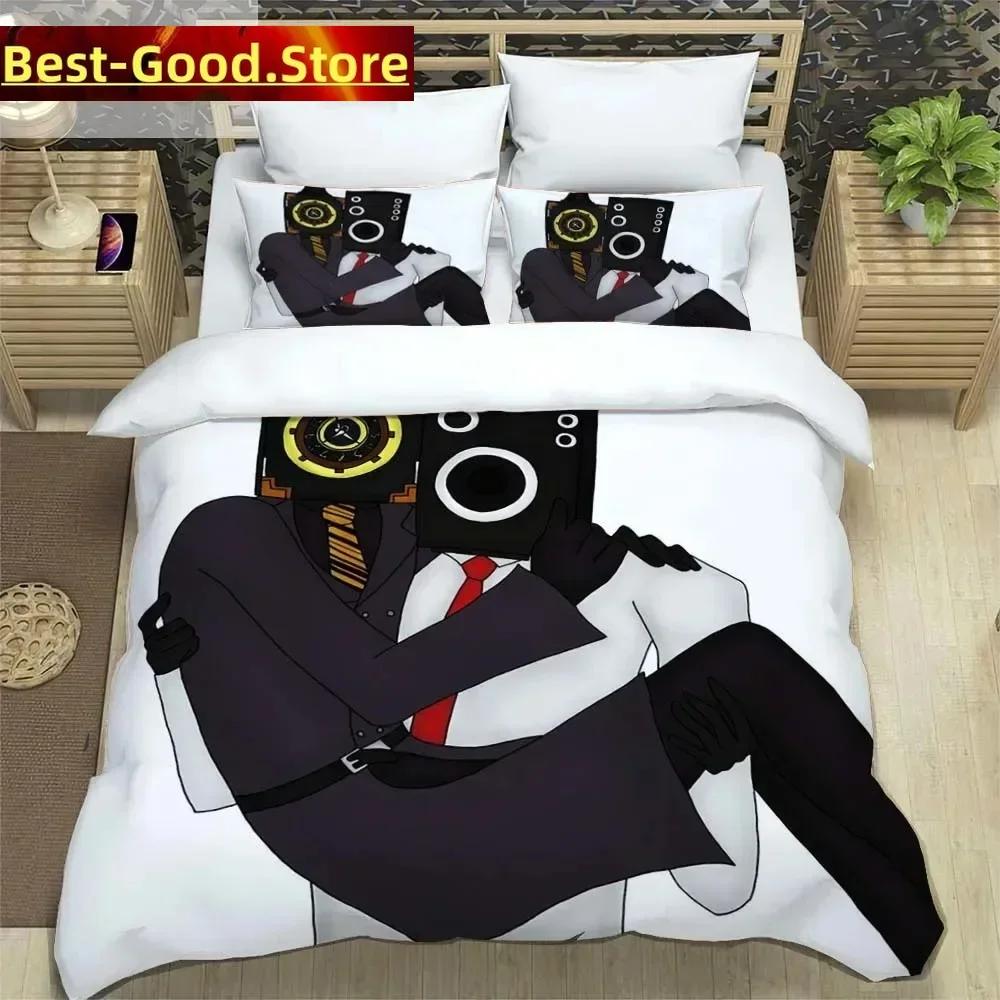 Skibidi Toilet Funny Kprl Speaker Cartoon Duvet Case Pillowcase Beddding Set Twin Full King for Boys Adults Bedroom
