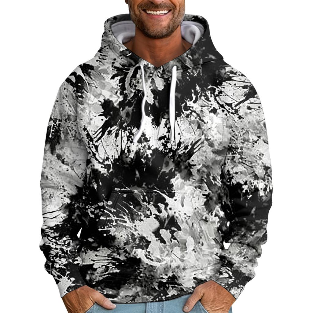 Мужская свободная толстовка с капюшоном с принтом, мужская повседневная модная спортивная толстовка