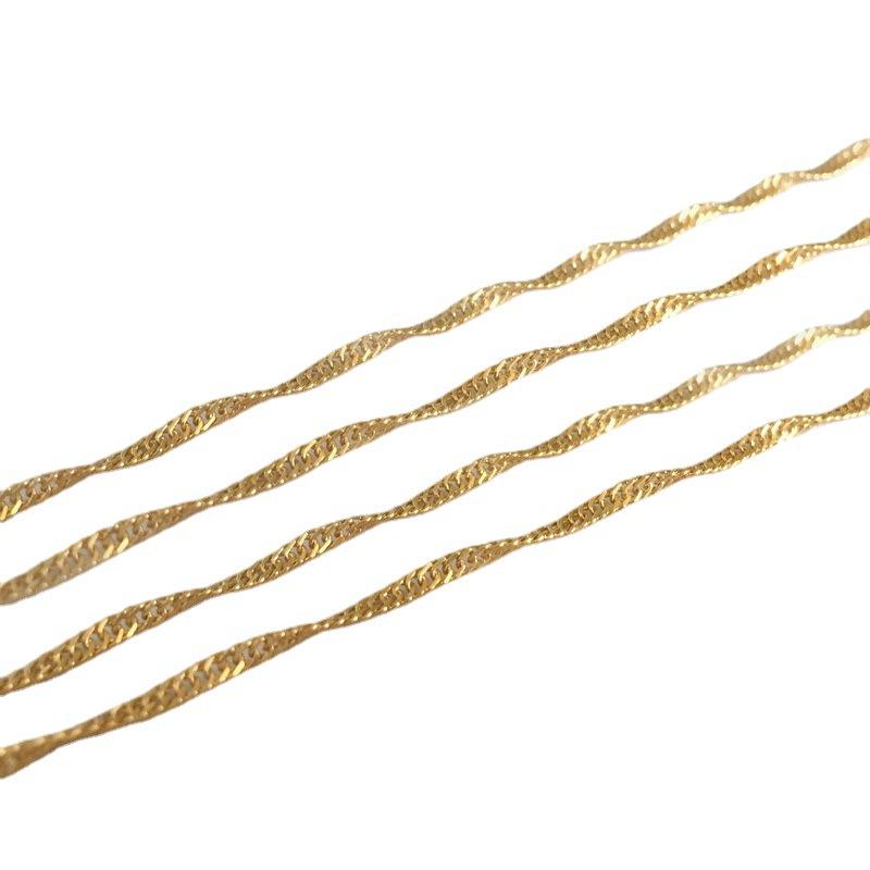 Горячая Распродажа 1,8 мм Позолоченная Сингапурская Цепь Оптом 14K для Изготовления Ювелирных Изделий Браслет Колье