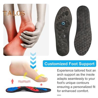 2 пары магнитных акупрессурных стелек, дышащие обезболивающие вставки для обуви для мужчин и женщин, поддержка свода стопы, ортопедические амортизирующие массажные подушечки для ног