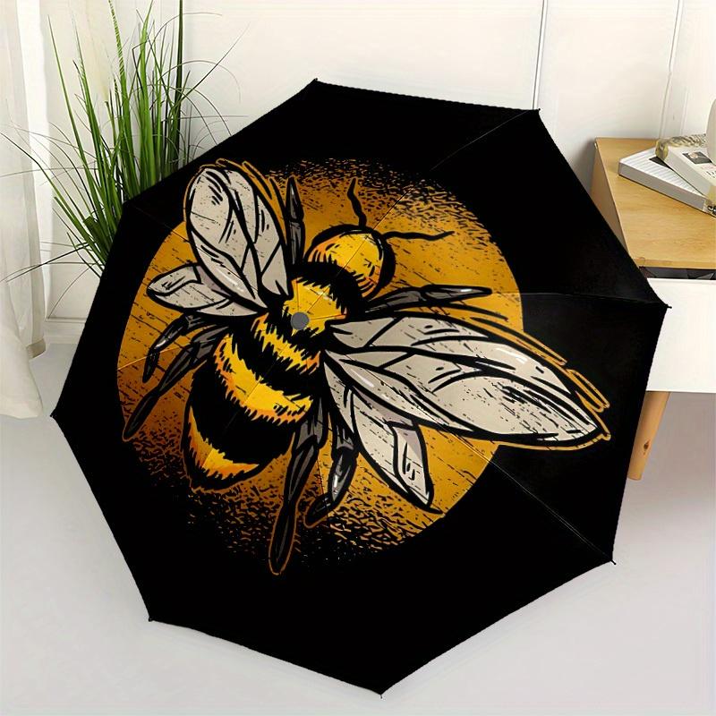 1pc Bee Honeycomb Automatic Open/Close Umbrella, Portable Folding Umbrella for Travel, Themed Events, It is suitable as a gift for various festivals,