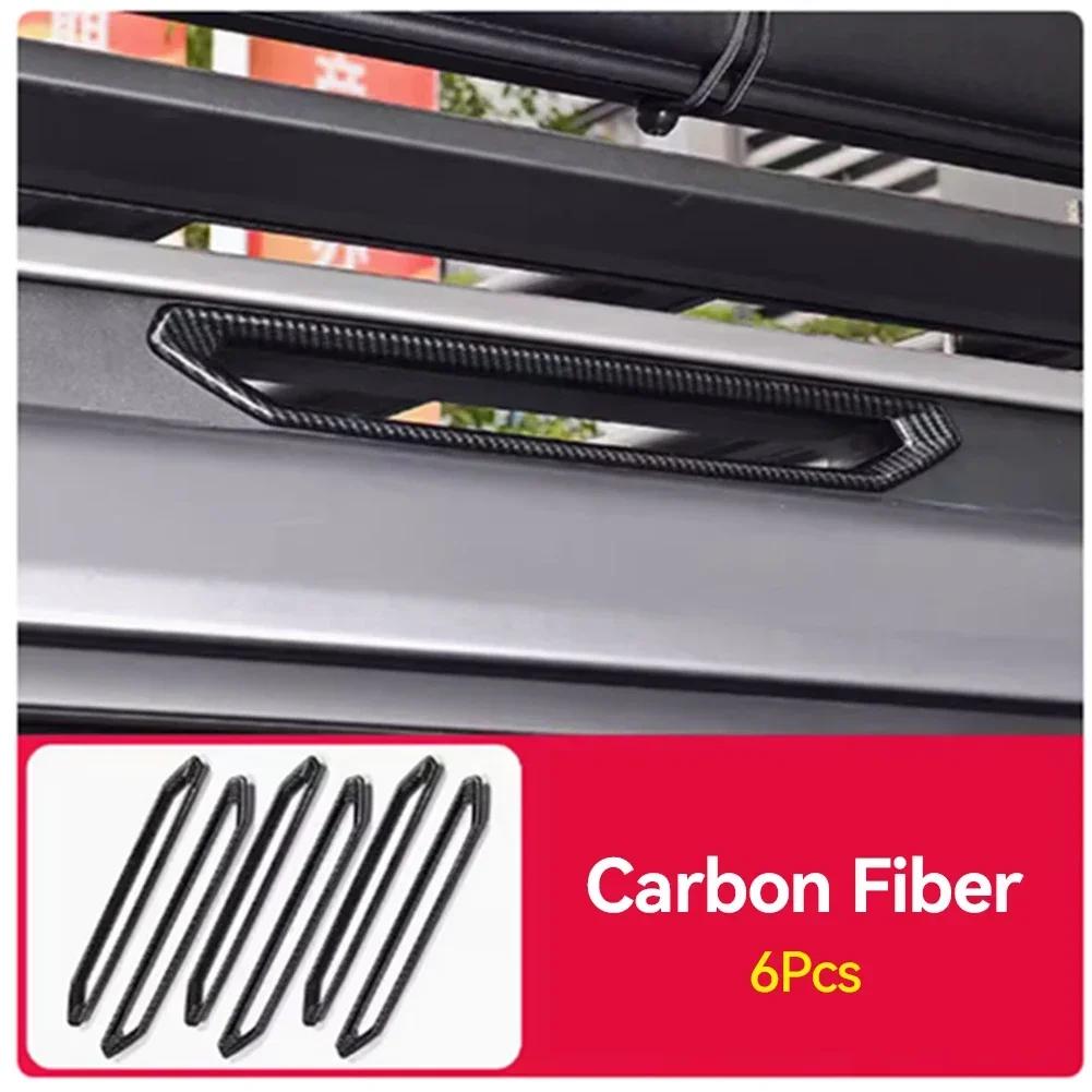 Для Jetour 2025 2025 Jetour T2 Стиль углеродного волокна 6 шт. Крышка крыши Рейлинг Декоративная накладка Полоса Багажник Автомобильные аксессуары