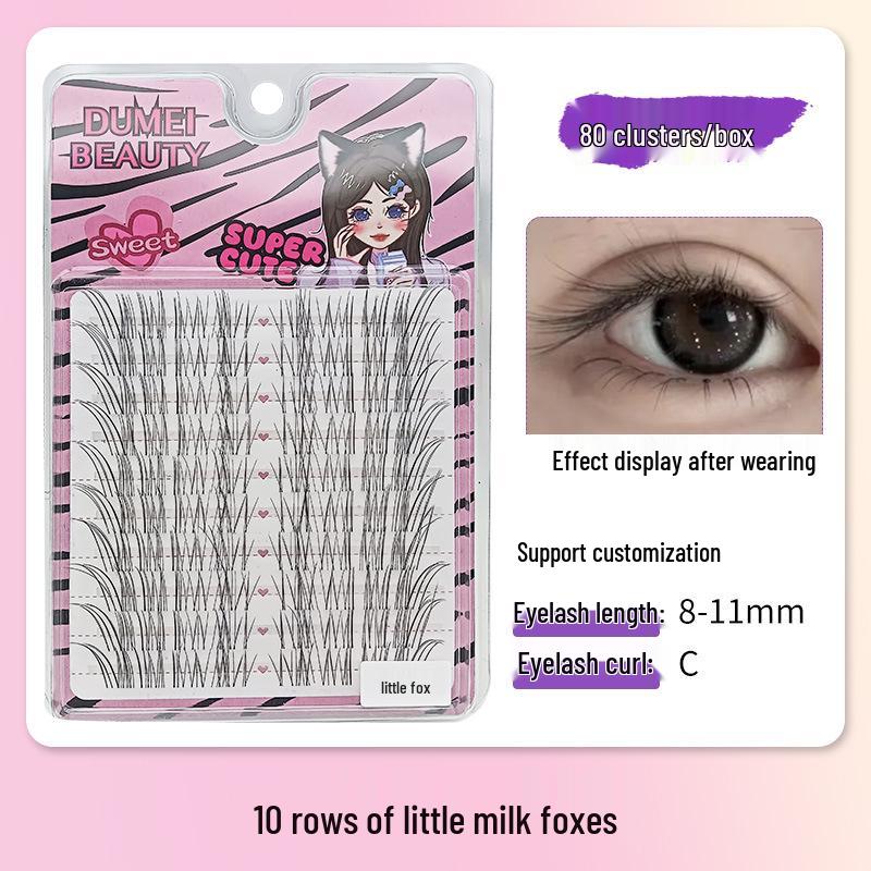 10-Row Autumn Leaf & Sunflower Faux Eyelashes - Flat, Glue-Free
