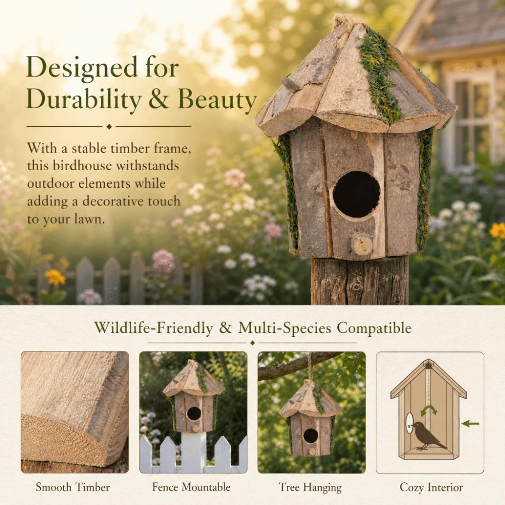 Wood Hanging Bird House Exquisite Design Garden Birdhouse Wooden Birdhouse Outdoor Garden