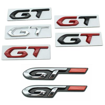 Автомобильный 3D металлический логотип GT, эмблема багажника, значок, наклейки, наклейки для KIA K3 K5 Sportage Peugeot 206 207 208 301 508 2008 3008