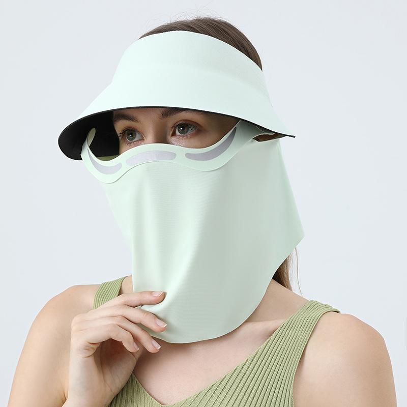 Nylon Neck Guard Magnetic Sun Hat for Women Sun Protection Cap for Outdoor Sports Full-Face Sunscreen Mask with Neck Protection