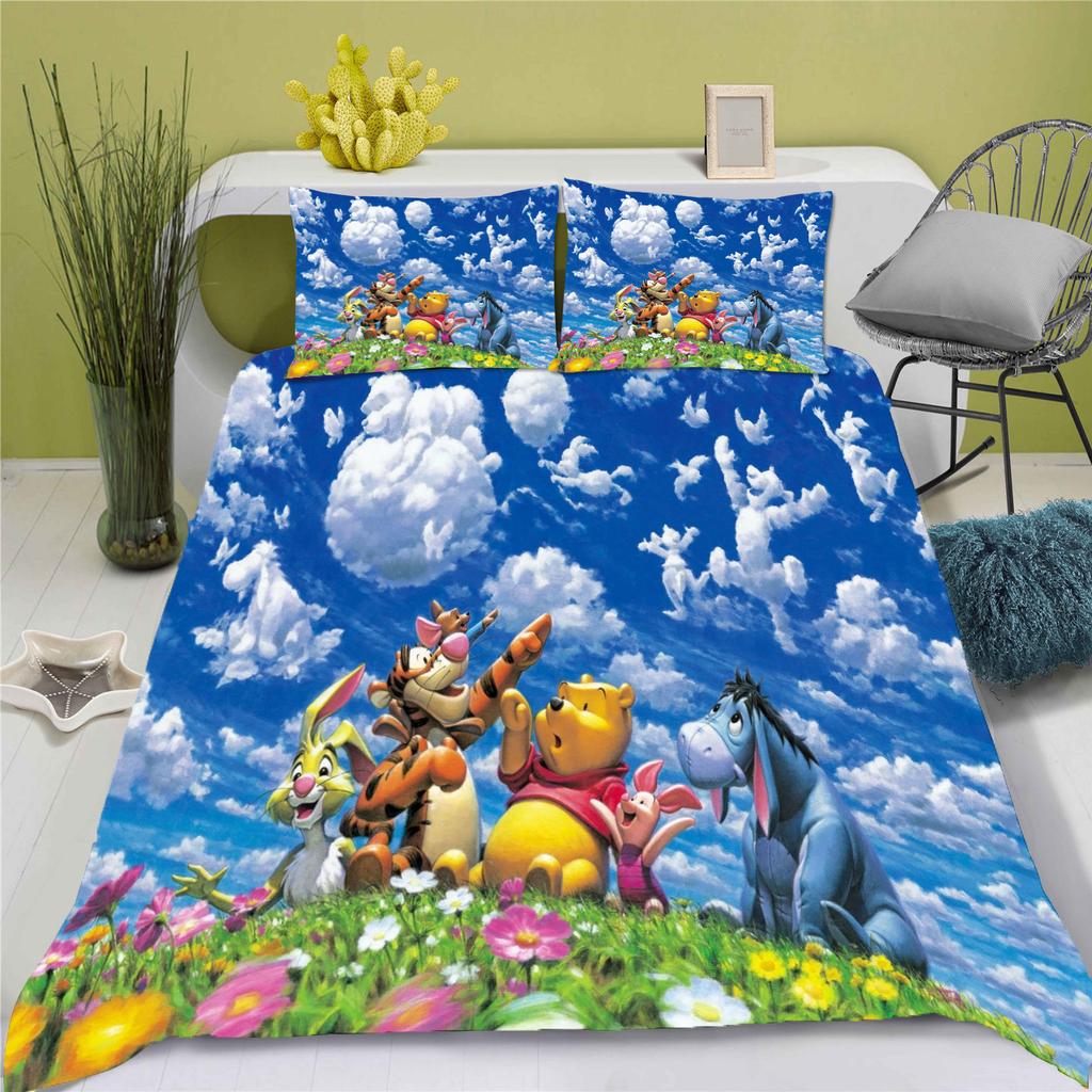 Winnie The Pooh Tigger Duvet Cover Set For 3D Children King Size Bedding Comforter Sets 100% Polyester