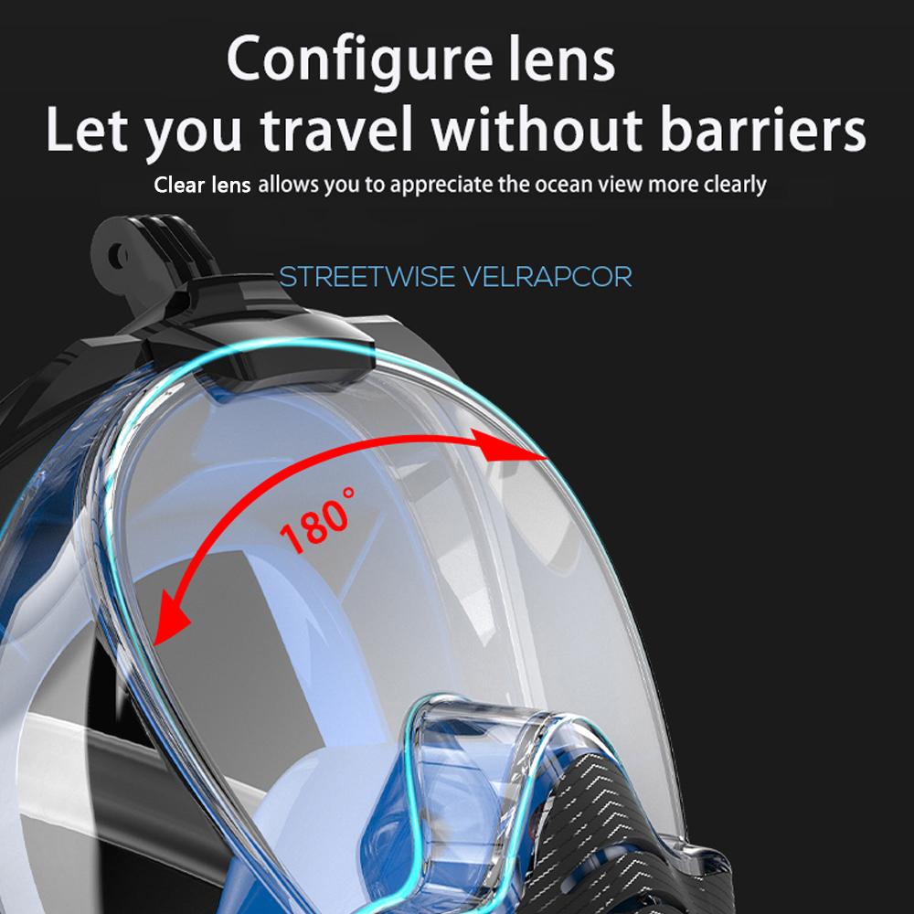 Snorkeling Mask 2 Tube Silicone Full Drying Diving Mask Adults Swimming Mask Diving Goggles Self Contained Breathing Apparatus