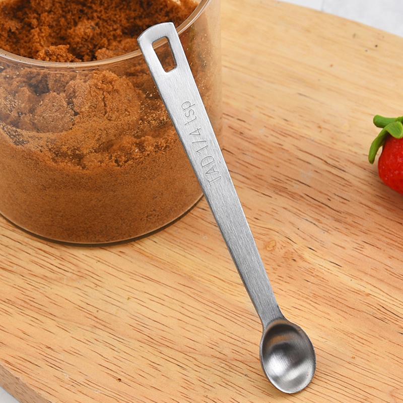 5Pcs/Set Measuring Spoon Stainless Steel Coffee Seasoning Multiple Size Spoon