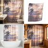 Modern Minimalist Beach Scene Shower Curtain With Polyester Fabric For Bathroom Decor