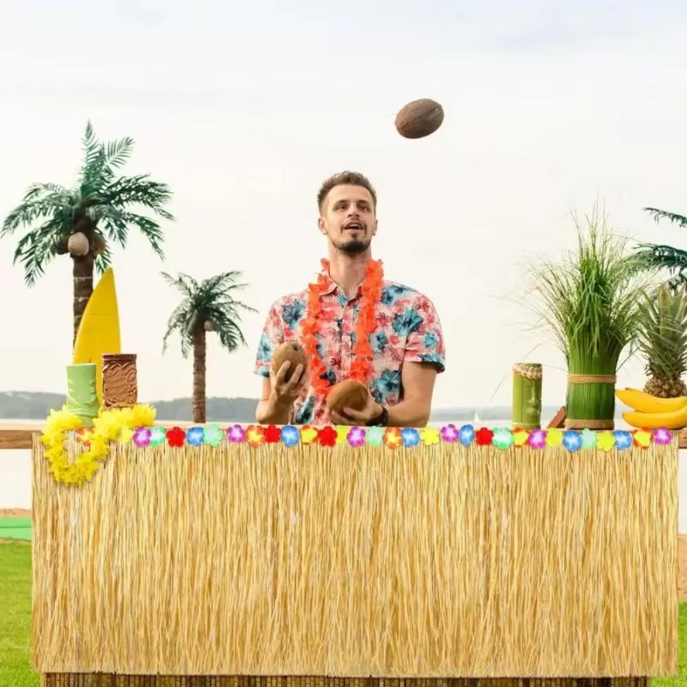 Party Decoration Grass Table Skirt Hawaii Themed Hawaiian Table Skirt Hawaii Party Tablecloth