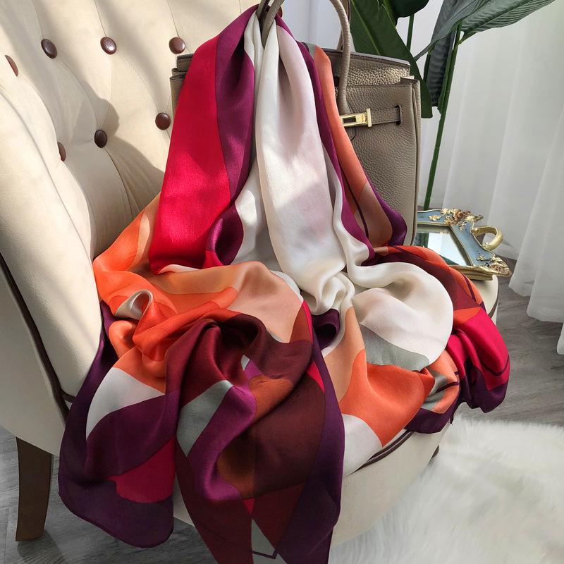 Ханчжоу 100% натуральный шелковый шарф для женщин, бандана, длинные шарфы, платок, роскошный высококачественный хиджаб, эшарпе, пашмина