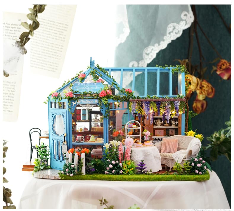 (t-FREAK) Dollhouse DIY Kit Set Miniature ROSE GARDEN TEA HOUSE (A-068)