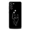 Чехол для телефона 'Кошачья линия' Черные кошки для Samsung Galaxy S26 Ultra S25 Plus S24 FE S23 S22 5G S21 S20 Черный Мягкий