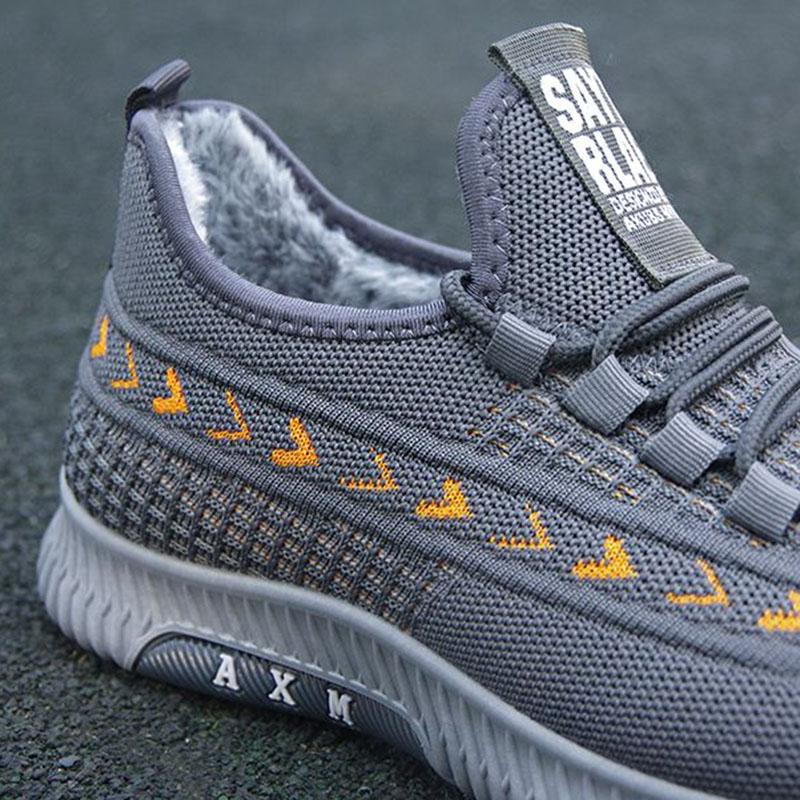 Хлопковая обувь, мужская утолщенная плюшевая теплая мужская нескользящая мягкая подошва, легкая осенне-зимняя спортивная повседневная обувь, зимняя обувь