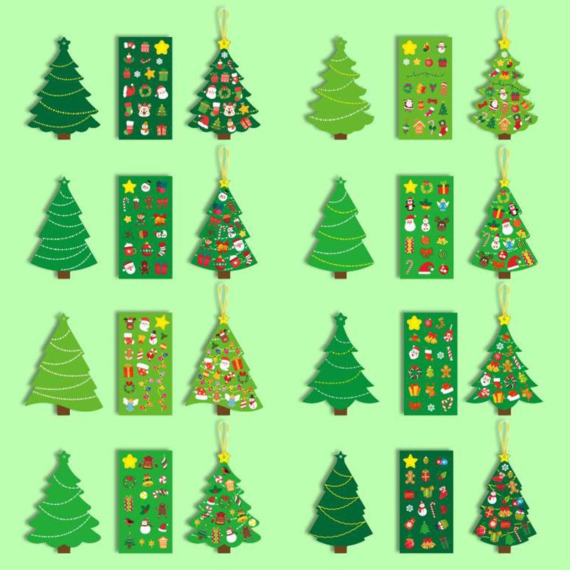 24Pcs Christmas Crafts For Kids - Diy Xmas Tree Ornaments With Sticker Kits - Set For Holiday Decorations, Party Favors