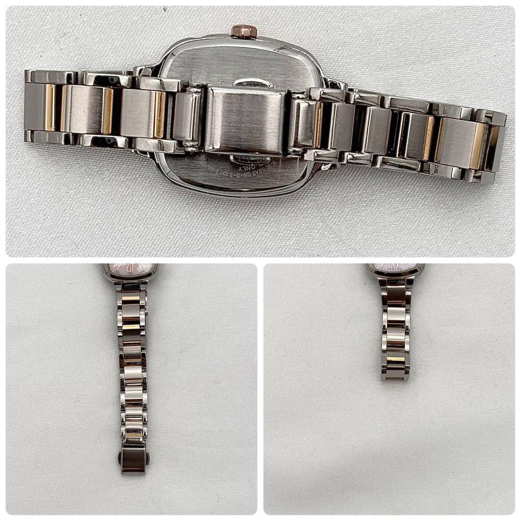 Б/у Рабочий элемент Рабочий элемент Citizen Watch Женские Кварцевые ES8014-54W Cross Sea xC Eco Drive Радиочасы Квадратные Розовый циферблат Дата Серебристый Розовое золото