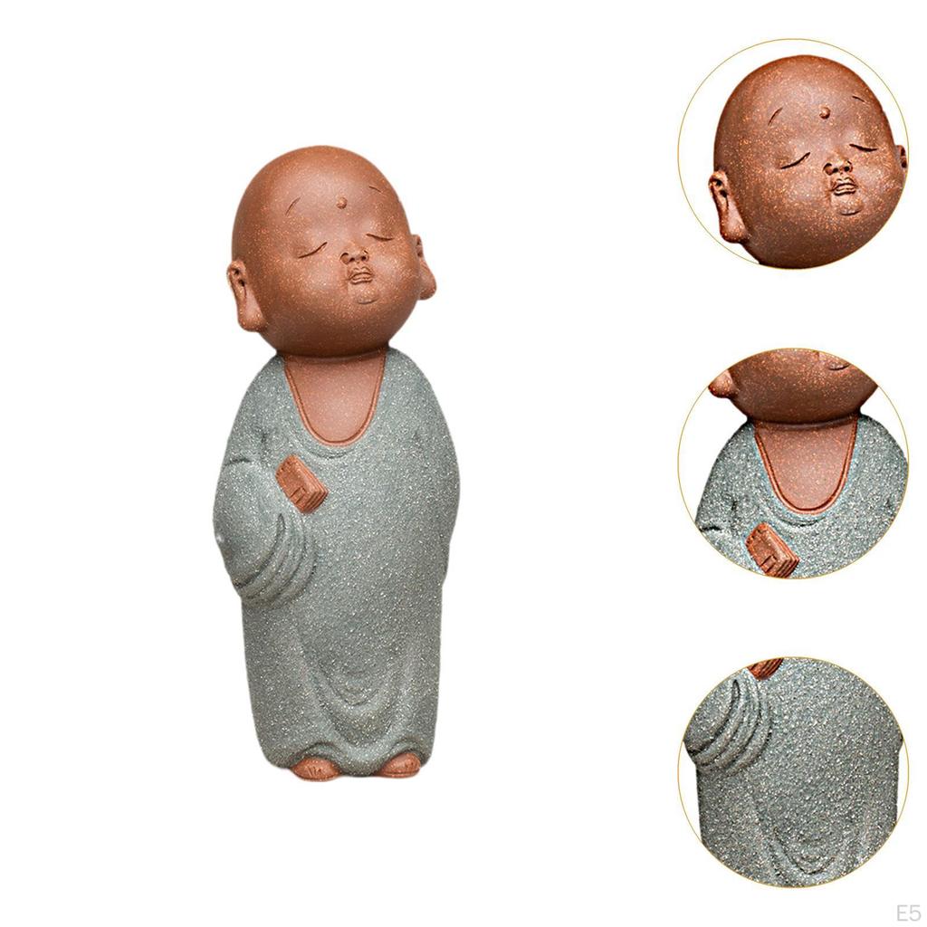 Little Monk Statue ,Monk Ornament ,Craft ,Desk Figure Buddha Sculpture for Bedroom ,Office