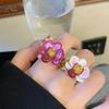 Кольцо с цветком орхидеи-бабочки, капающее масло, милое французское неровное кольцо, эмалевое кольцо на палец, для девочек