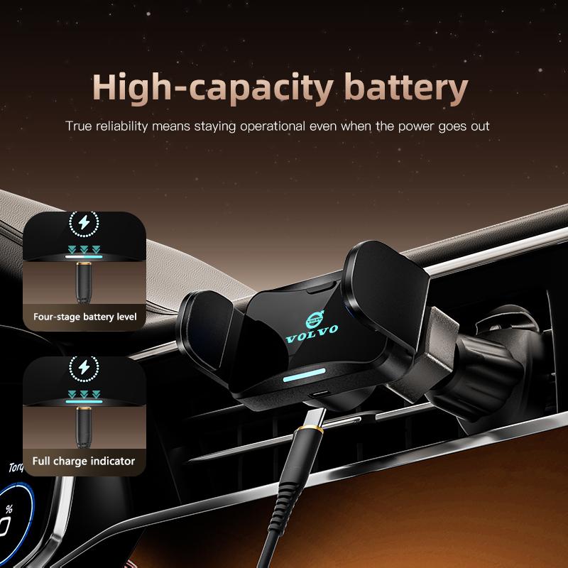 Car Wireless Phone Holder Stand Fast Charging Station Charger Auto Infrared Induction For Volvo Rdesign V60 V40 XC90 S60 C30 XC6
