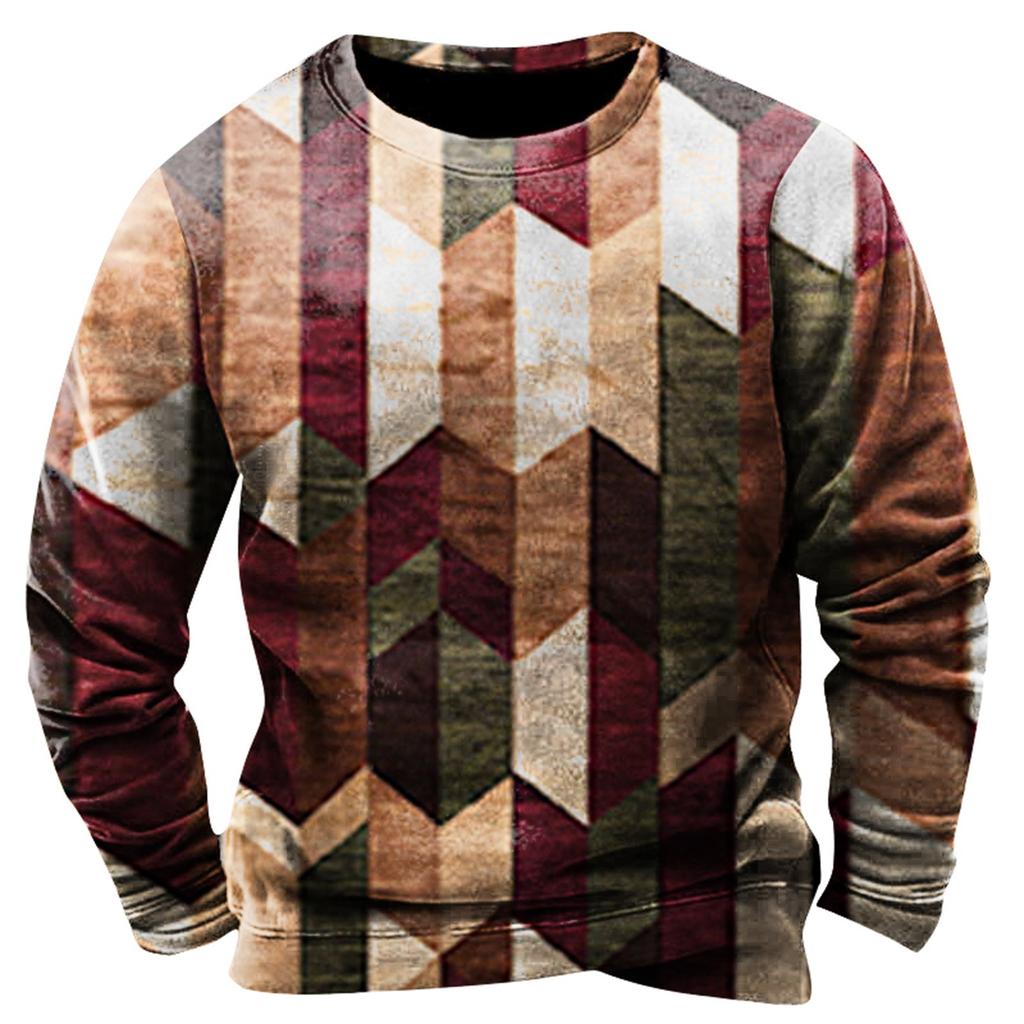 Men'S Printed Sweatshirt Outdoor Ethnic Printed Loose Long Sleeved