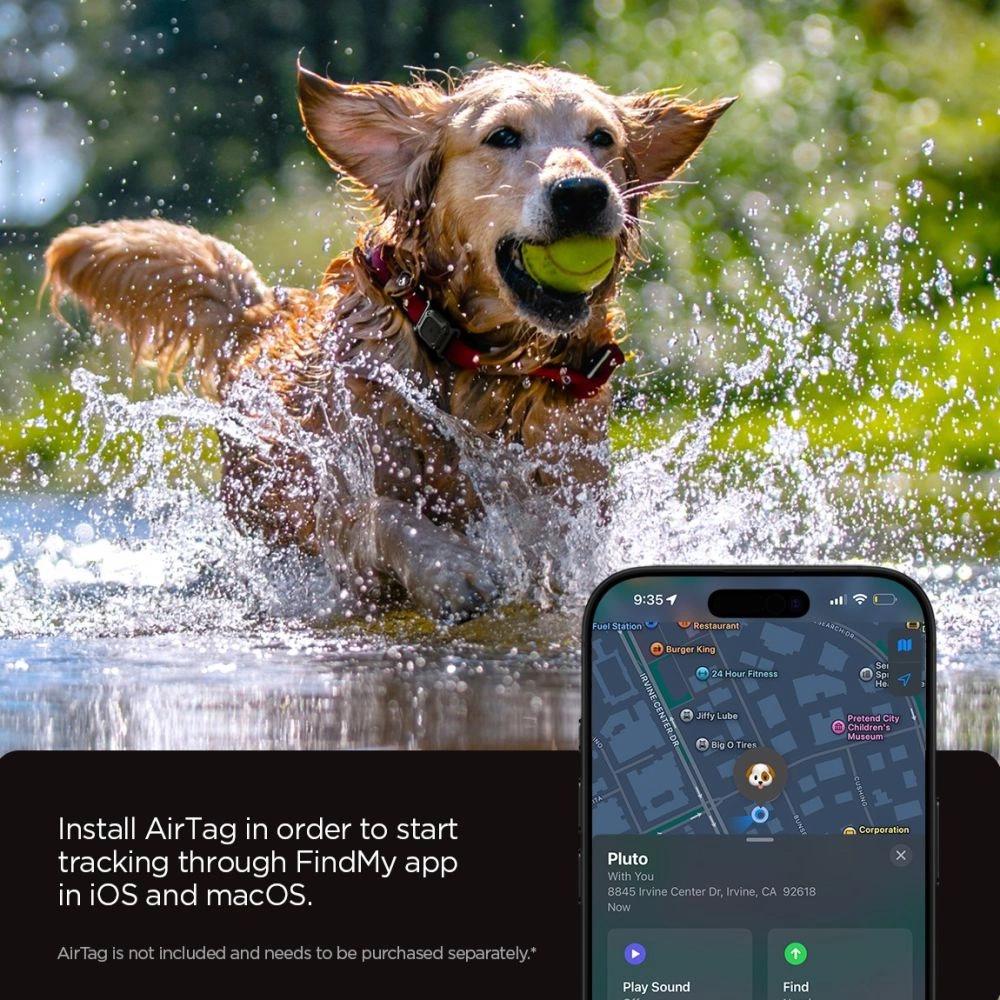 Etui Spigen Tough Armor Pet Collar na AirTag 1 / 2 - czarne