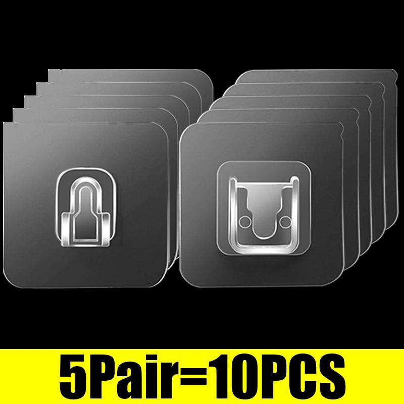 Прозрачные двухсторонние крючки для кухни, ванной, держатели для присосок, самоклеящиеся крючки для настенного органайзера