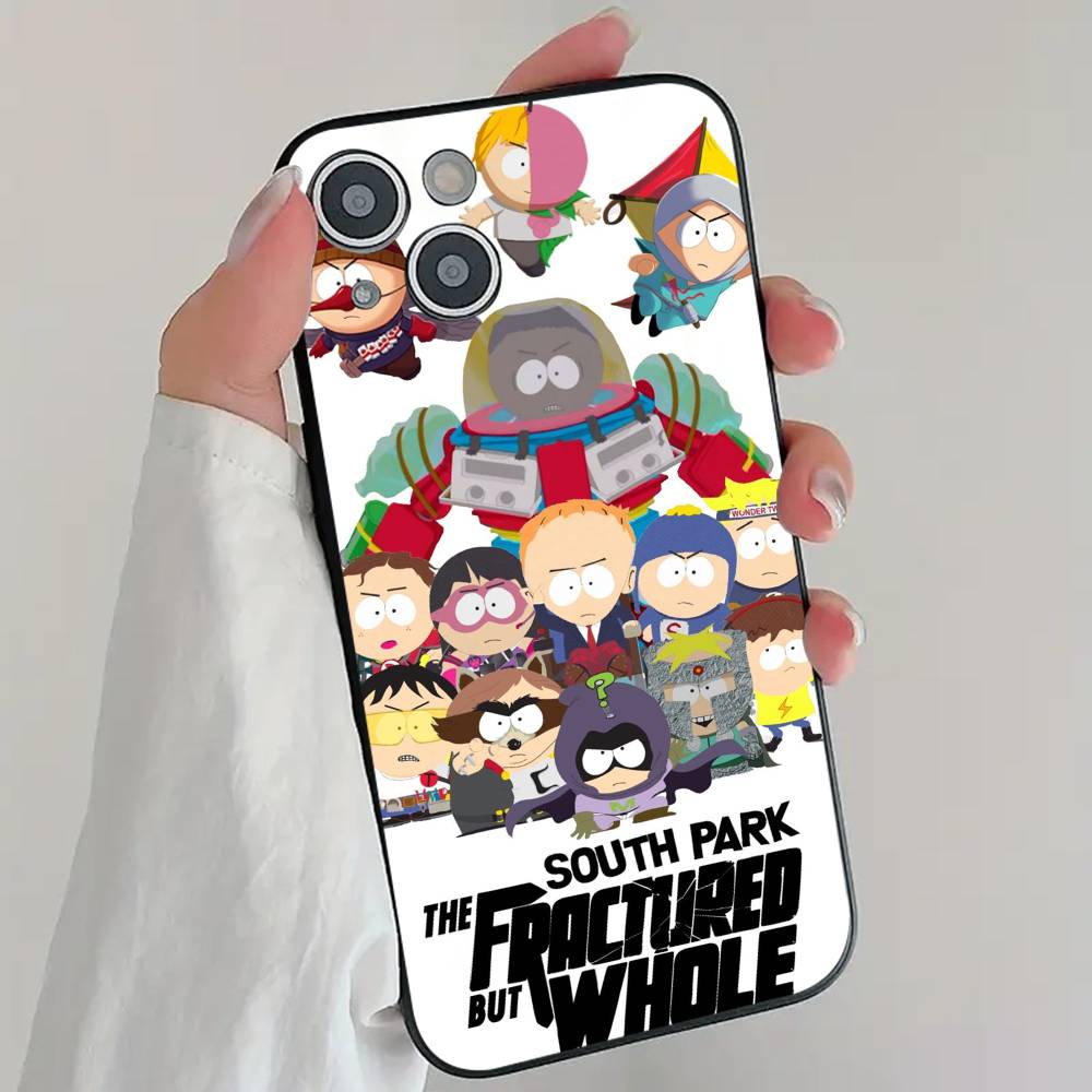 Anime S-South P-Park Phone Case Cool Black Silicone Soft For IPhone 16 15 14 13 12 11 X XR Plus Pro Max Plus