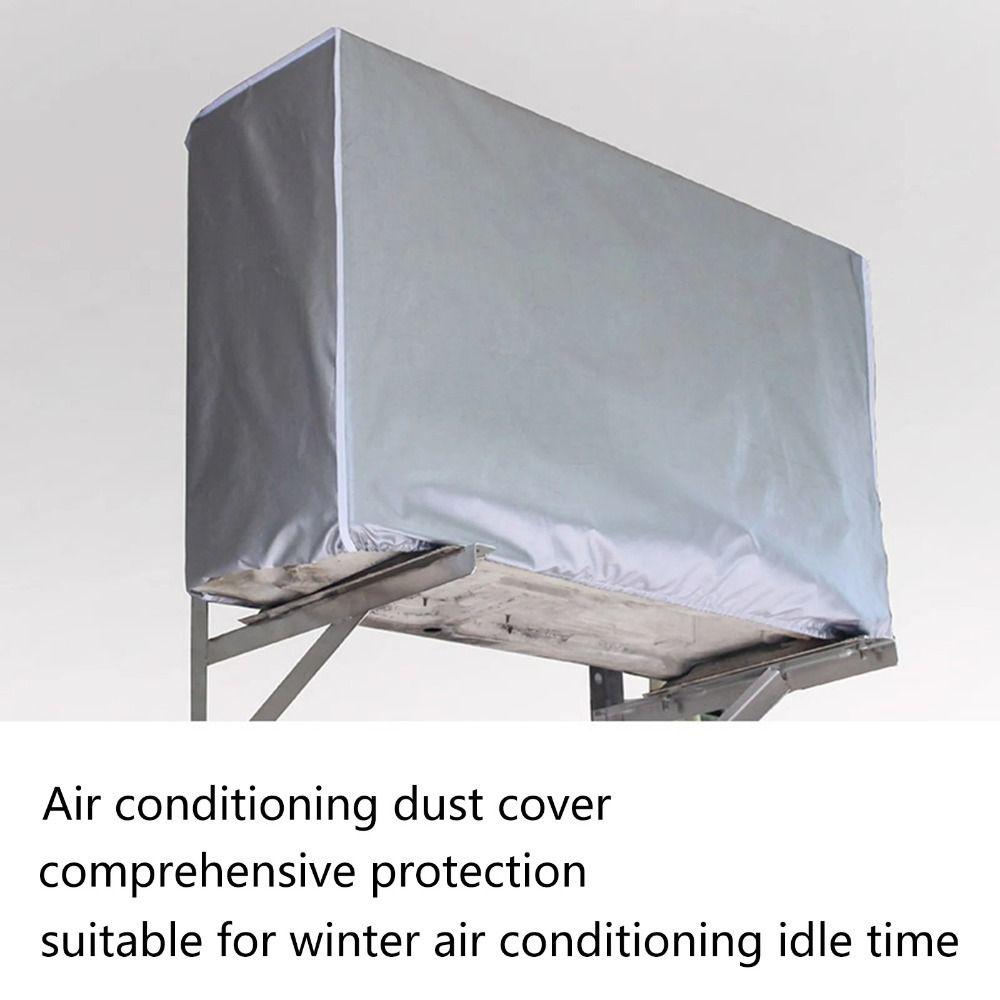 Пылезащитная серебристая крышка для кондиционера, разных размеров, водонепроницаемая, защитная крышка для кондиционера, для наружного использования