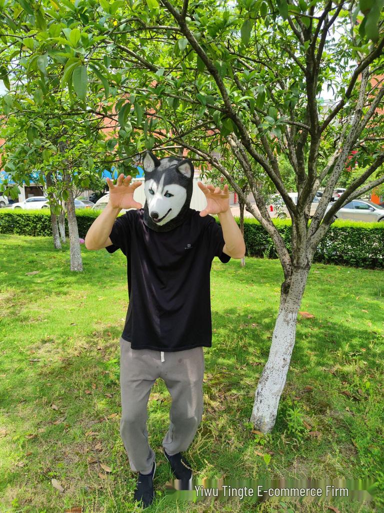 Маска Волкособа Овчарки на Хэллоуин - Латексный Головной Убор Немецкой Овчарки Хаски для Вечеринок в Стиле TikTok