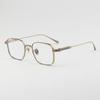 Unisex Retro Japanese Handmade Square Glasses Frame with Thickened Pure Titanium