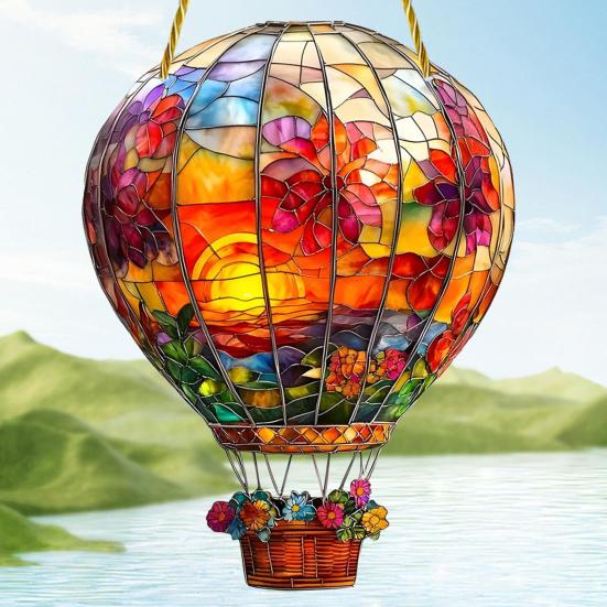 1/2Pcs Hot Air Balloon Sun Catcher Tough Acrylic Sunlight Reflection Catcher Room Decor