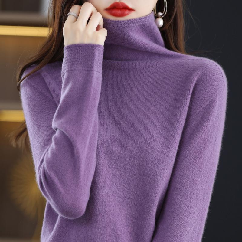 Женский свитер с высоким воротником, кашемир Цинхэ, 30% кашемир, 70% шерсть, зимний вязаный пуловер, осенний свитер, кашемировый свитер