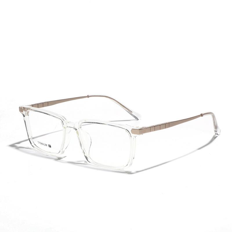 Очки из металла и титана, мужская оправа, высококачественная пластина, большая квадратная оправа, ножка пианино, плоское зеркало, золотая женская оправа