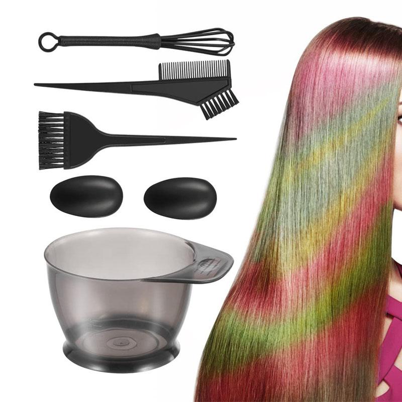 BEPAN 6pcs/set Professional Hair Coloring Kit Hair Dye Tools Hairdressing Styling Accessories With Hair Dye Color Mixer Dye Brush Bowl
