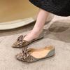 Ladies Shoes 2024 High Quality Shallow Women's Flats Fashion Butterfly-knot Daily Flats Women New Sequins Pointed Toe Flat Shoes