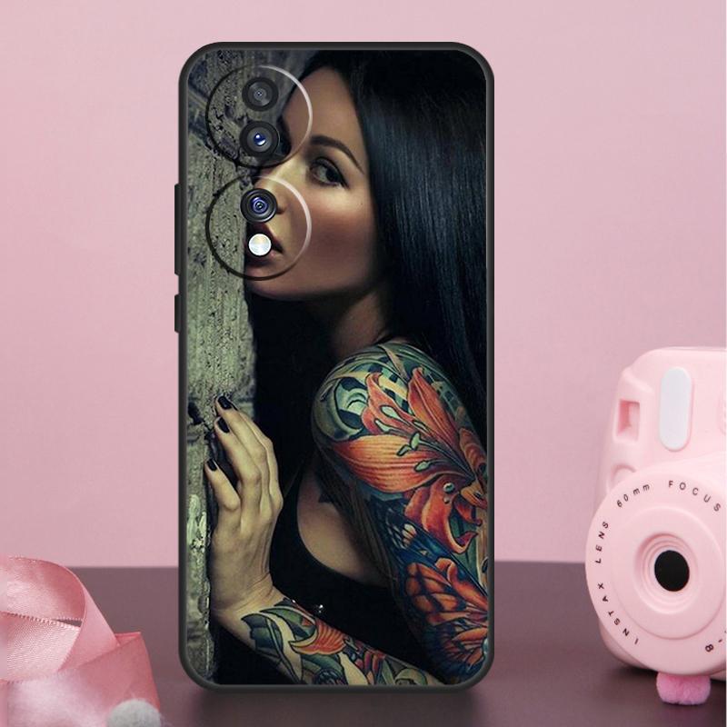 Sexy Tattoo Girl Case For Honor 90 70 50 10 Magic 5 Lite Magic 6 Pro X7 X8 X9 X6a X7a X8a X9a X9b X8b Cover