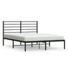 Metal Bed Frame with Headboard Black 120 x 190 cm