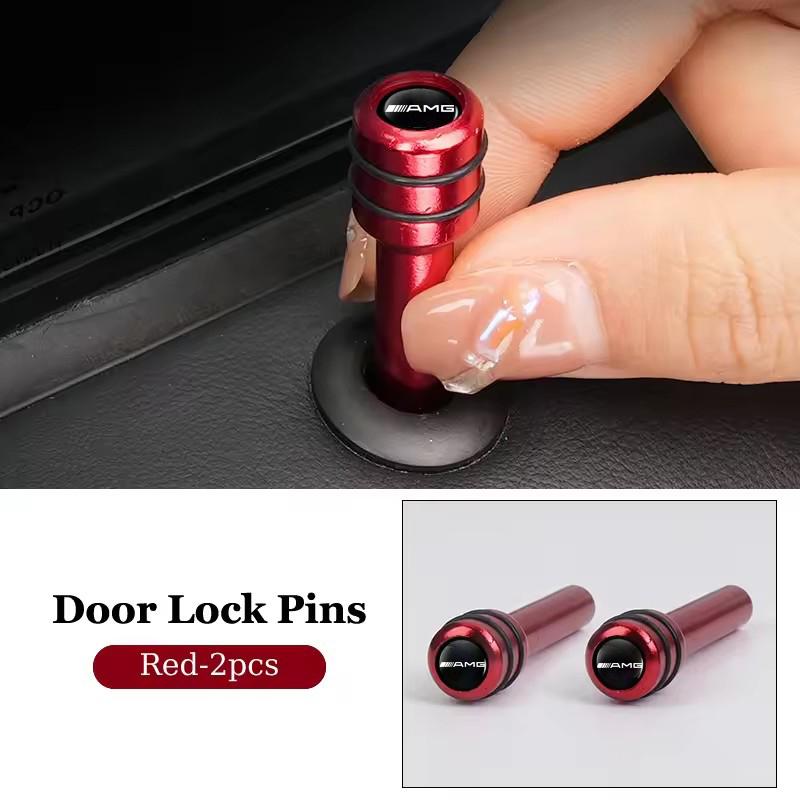 Alloy Car Door Lock Pins for Mercedes Benz AMG Logo W210 W203 W204 W205 W211 W212 C180 A200 CLA CLK CLS Modified Accessories w5