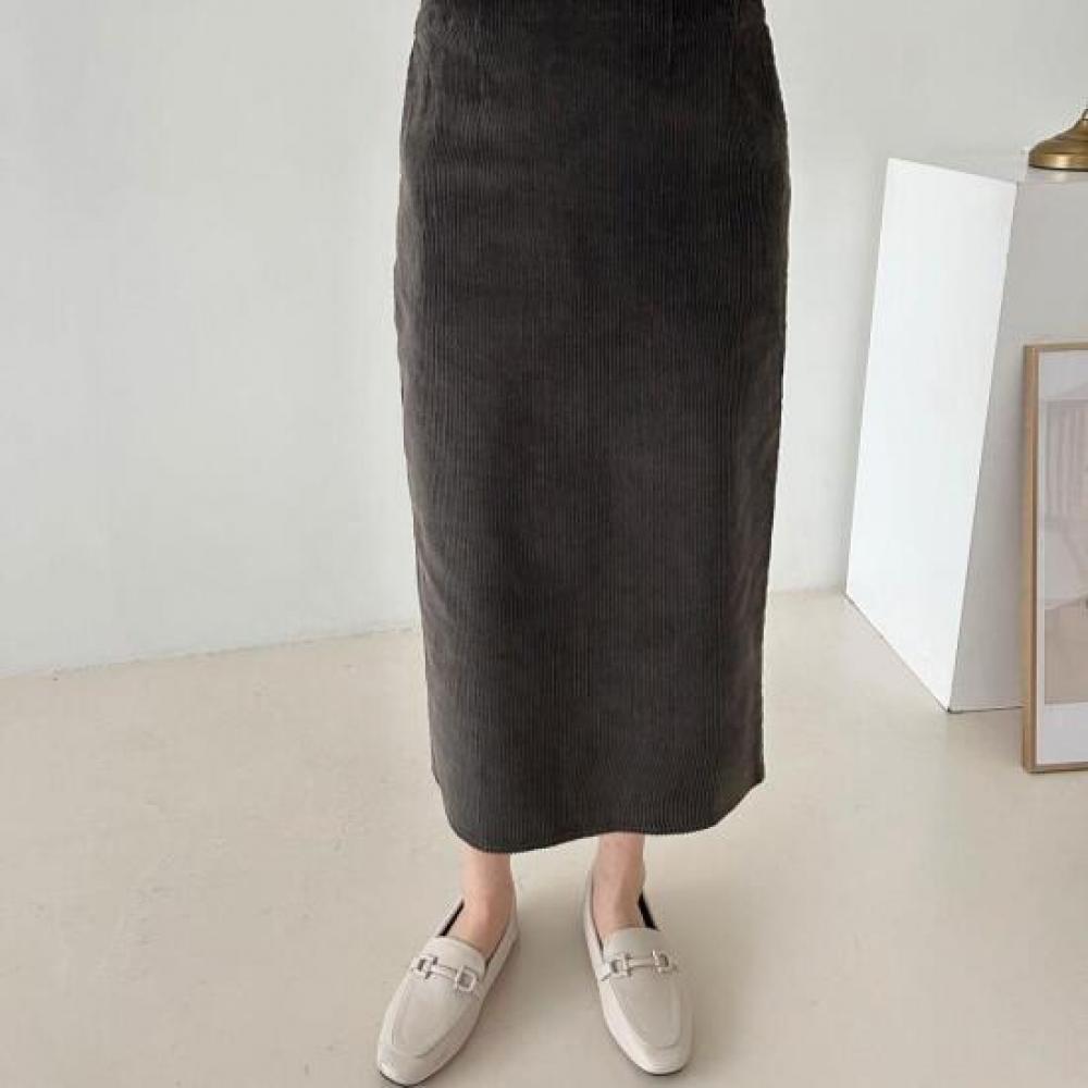 New Arrivals Open Run Women Old Money Look Straight Long Skirt Corduroy