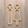 DIY Washroom Sign Plate Set Black Gold Toilet Sign Plate Wc Holder Signage Board  Home Decor