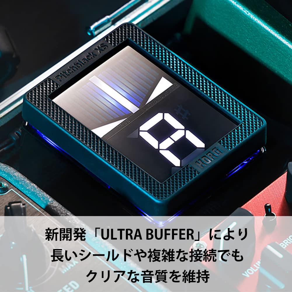 KORG Педальный тюнер Pitchblack XS с большим дисплеем Cent High Precision ULTRA BUFFER True Bypass Strobe Tuning Guitar/Bass ±0,1 PB-XS