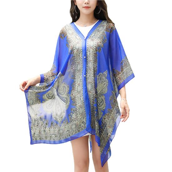Women Shawl Cashew Print Beads Ladies Loose-fitting Sexy Cover Up for Vacation