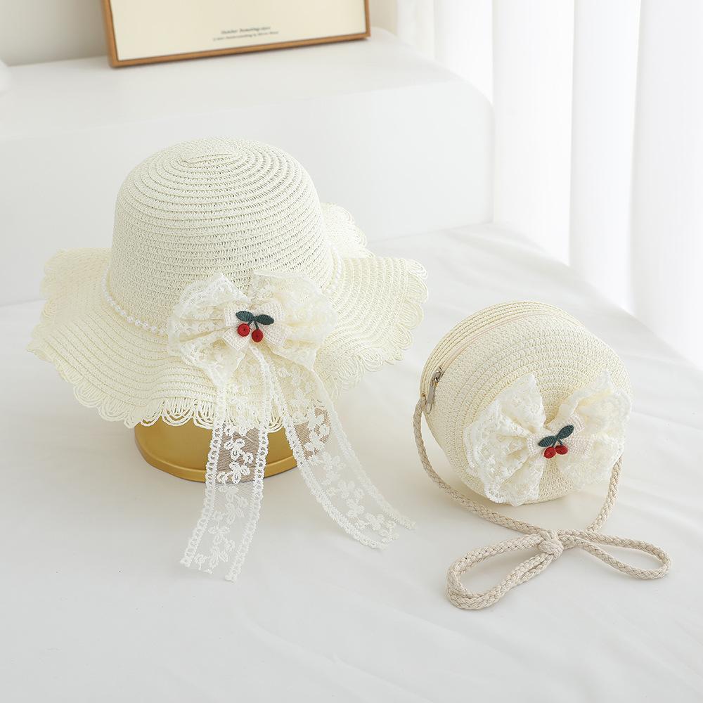 Summer Children's Sun Protection Beach Straw Hat Princess Girl's Vacation Woven Sun Hat