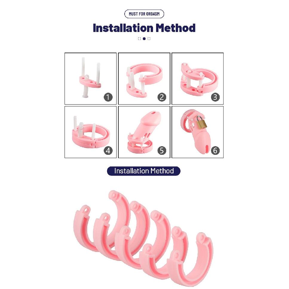 Silicone Urethra Chastity Lock with 5 Snap Ring Penis Bondage Adult Men's Chastity Cage Cock Restriction BDSM Abstainer Sextoys