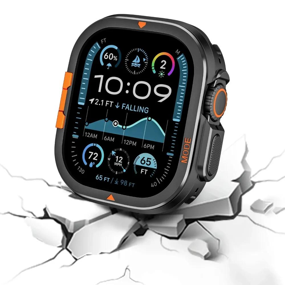 Металлический чехол для Apple Watch Ultra 3 49 мм 46 мм 45 мм 44 мм Чехол-протектор Алюминиевая рамка-бампер для IWatch Series 11 10 9 8 7 6 5 SE